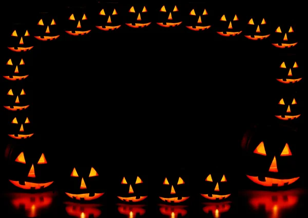 Halloween pumpkins çerçeve — Stok fotoğraf