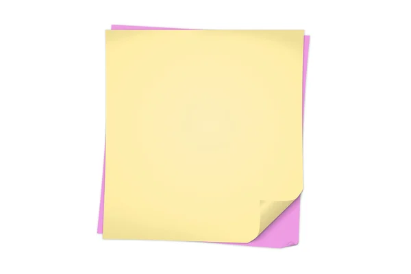 Lege roze en gele kleverige nota 's — Stockfoto