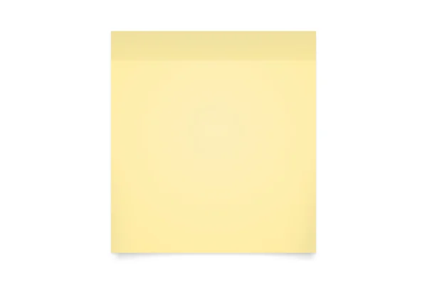 Nota adhesiva amarilla en blanco — Foto de Stock