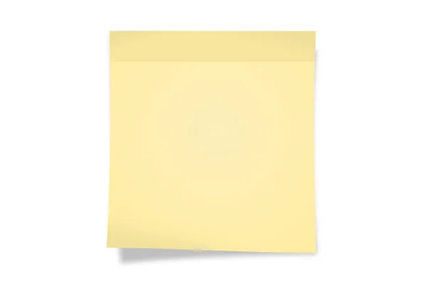 Nota pegajosa amarela em branco — Fotografia de Stock