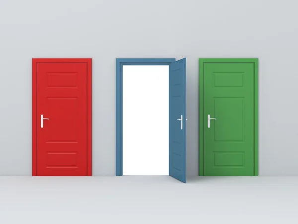 Drie verschillende deur — Stockfoto