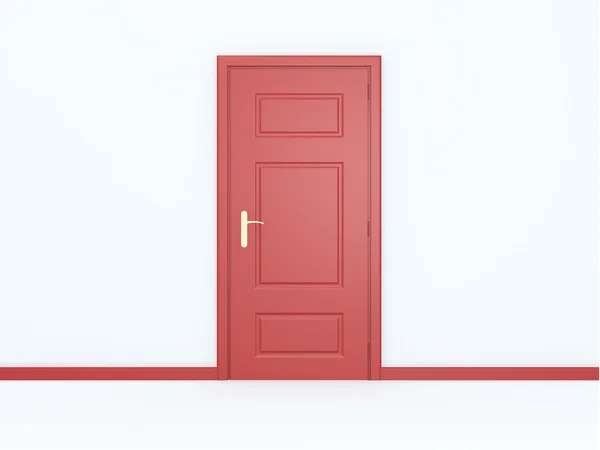 Czerwony, błyszczący drzwi — Zdjęcie stockowe
