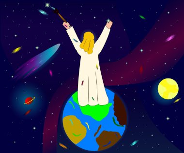 God creating space clipart