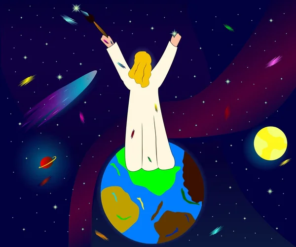 Dieu créant l'espace — Image vectorielle