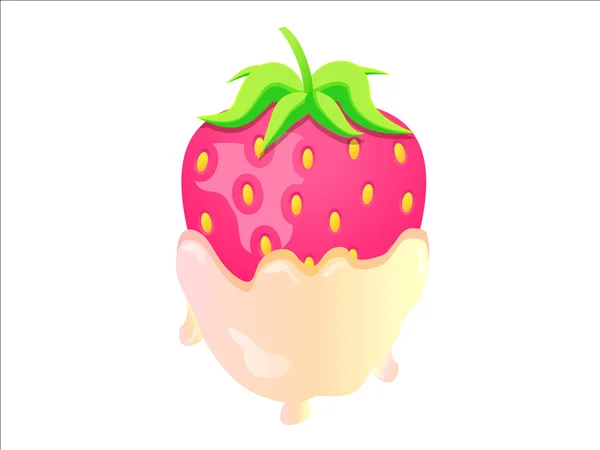 美丽的奶油草莓 — 图库矢量图片