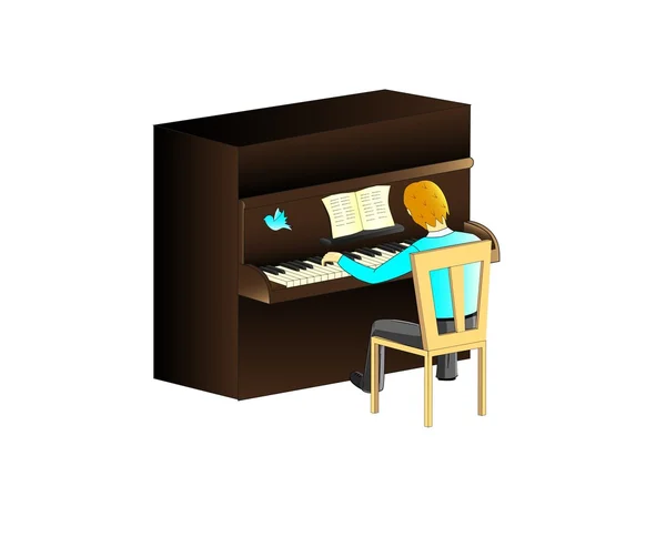 Suonare il pianoforte — Vettoriale Stock