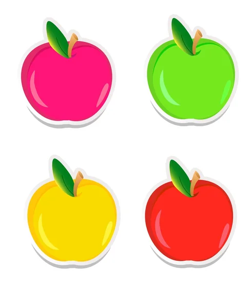 Pegatinas de manzana de colores Ilustración de stock