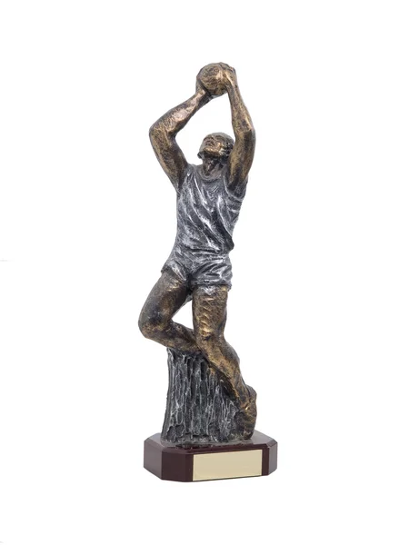 Prize metal basketball on a pedestal — Stock Photo, Image