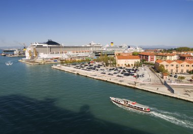 Port of Venice with a cruise clipart