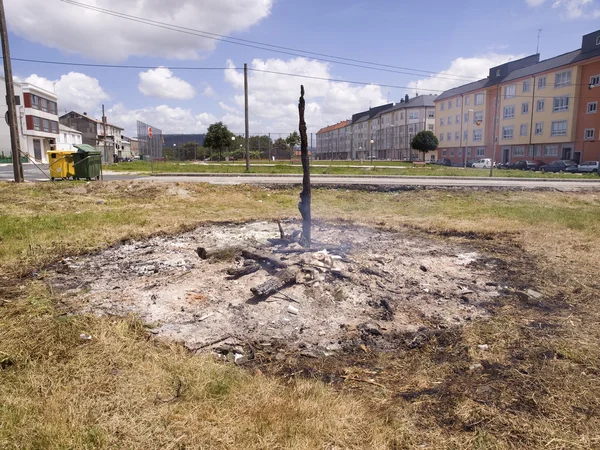 stock image Ashes of a bonfire in an urban environment