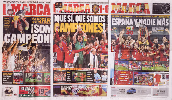 Испанский спортивный ежедневник Marca Covers, увековечивающий память испанцев
