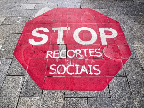 Stop signe sur le sol — Photo