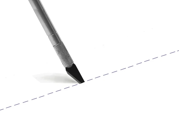 Art Knife Dotted Line — Stock Photo, Image