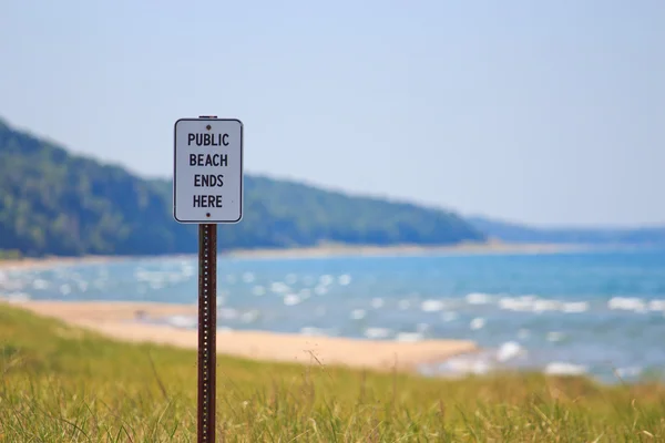 stock image Public Beach Ends Here