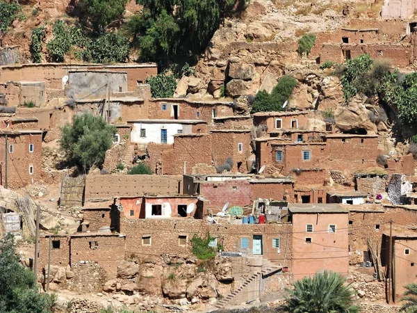 Atlas，摩洛哥柏柏尔村 图库图片