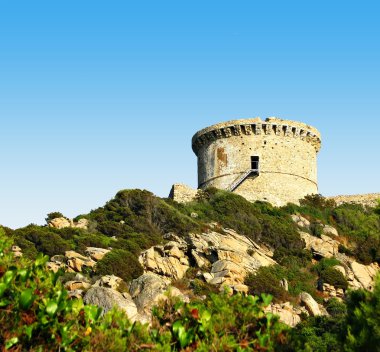 Genoese tower in Corsica clipart
