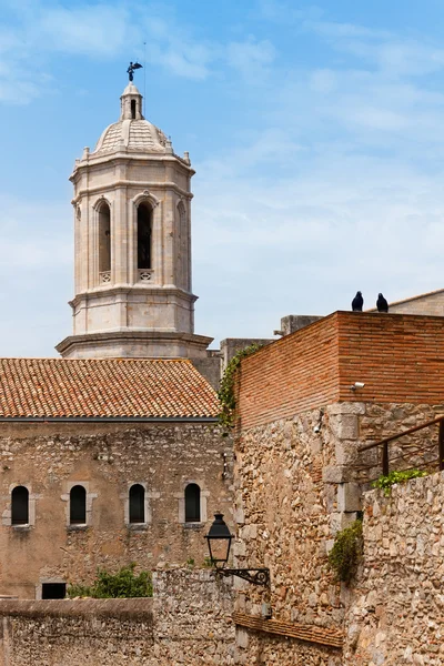 stock image Tower of the gothic cathedral of Girona