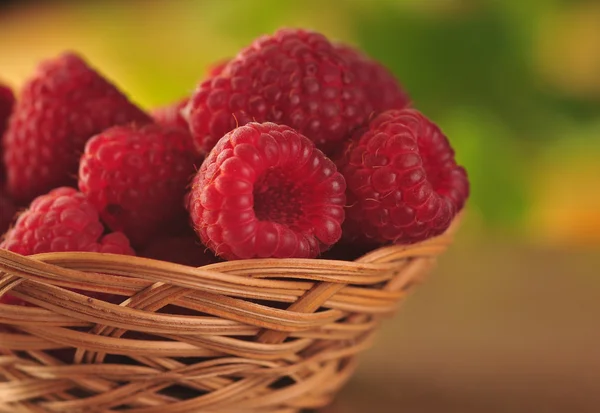 Raspberries in the basket — Stock Photo, Image