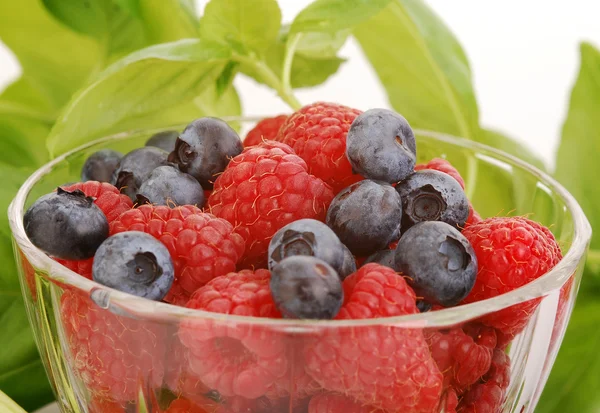 Rasberries i jagody — Zdjęcie stockowe