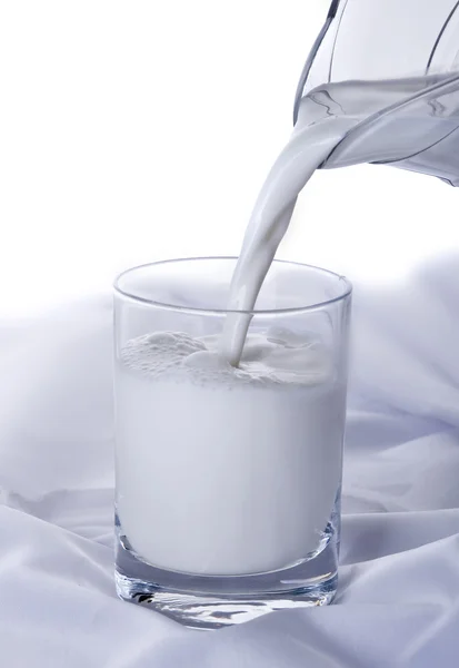 stock image Pouring milk into the glass