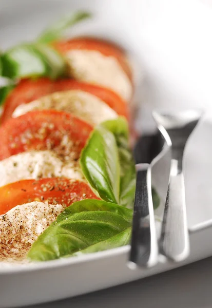 Mozzarella and toamatoes salad — Stock Photo, Image