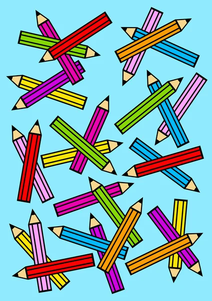 Fondo con lápices de colores — Archivo Imágenes Vectoriales