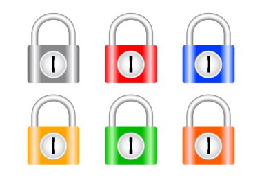 Collection of padlocks clipart