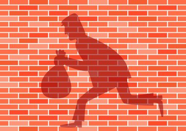 Shadow on the brick wall clipart