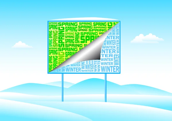 Billboard in winter landscape — Stock Vector
