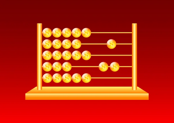 Golden abacus — Stock Vector