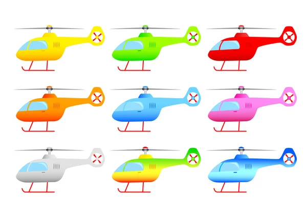Samling av helikoptrar — Stock vektor