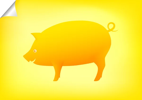 Porco dourado — Vetor de Stock
