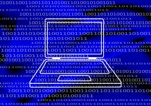 Laptop su sfondo blu — Vettoriale Stock
