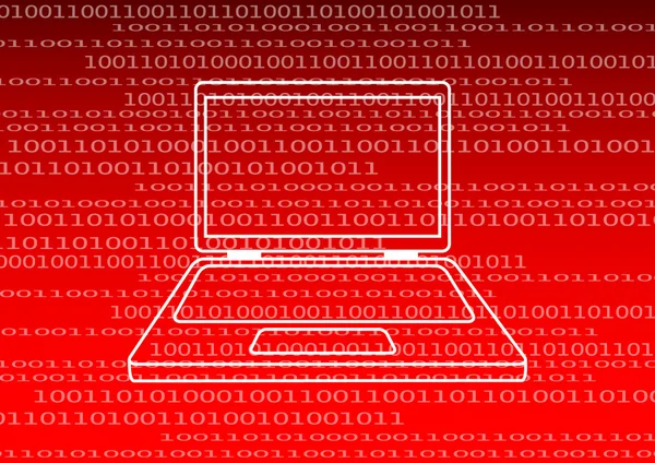 Laptop su sfondo rosso — Vettoriale Stock