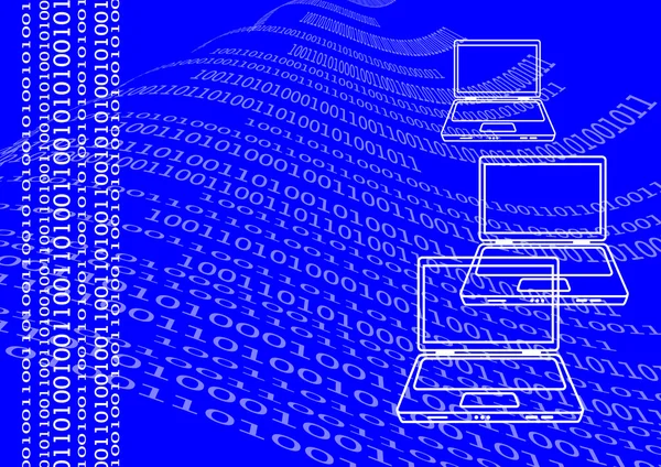 Ноутбук на синьому фоні — стоковий вектор