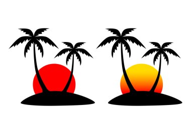 Island icons clipart