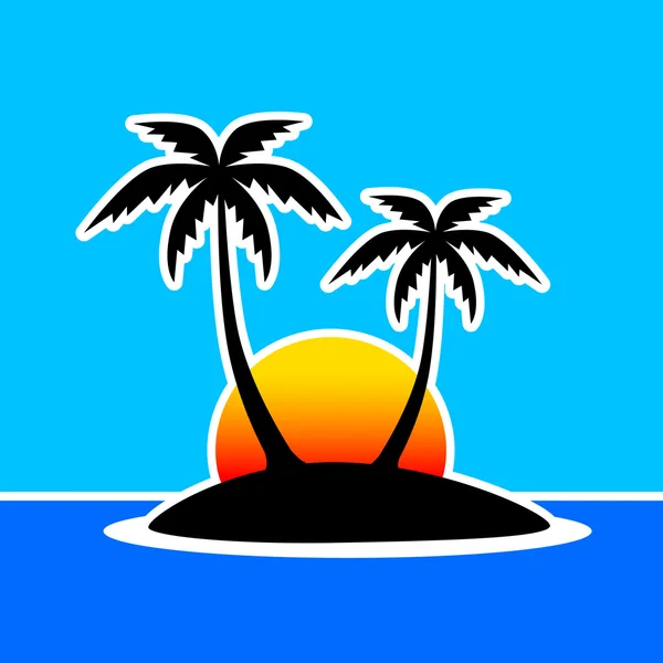 Silhouette of island — Stock Vector