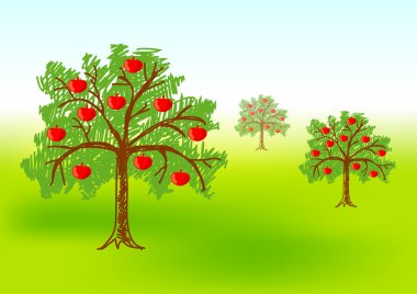 Three apple-trees clipart