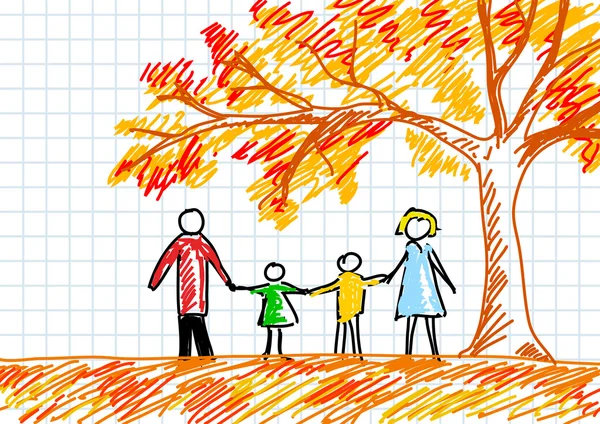 家庭的绘图 — 图库矢量图片