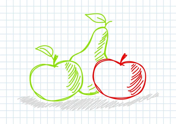 Dessin de fruits — Image vectorielle