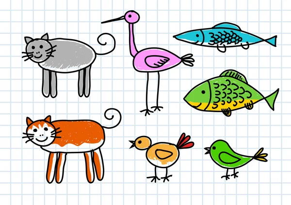 Dibujo de animales — Vector de stock