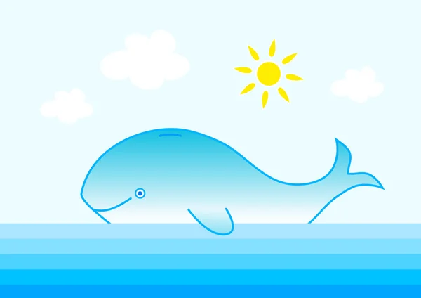 Balena azzurra — Vettoriale Stock