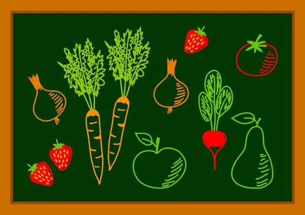 Dessin d'aliments sains — Image vectorielle
