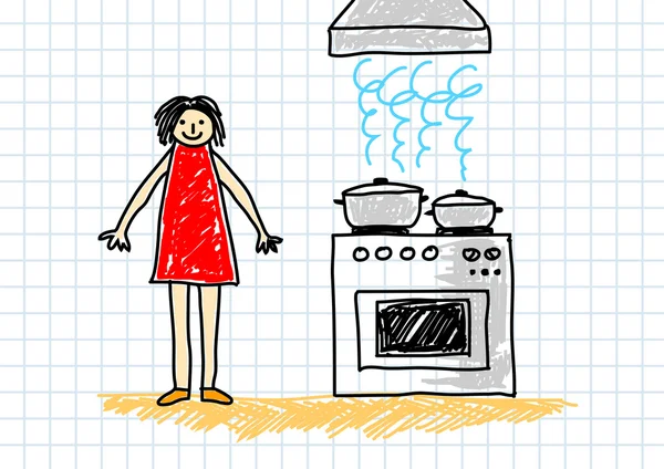 Dessin de cuisson — Image vectorielle