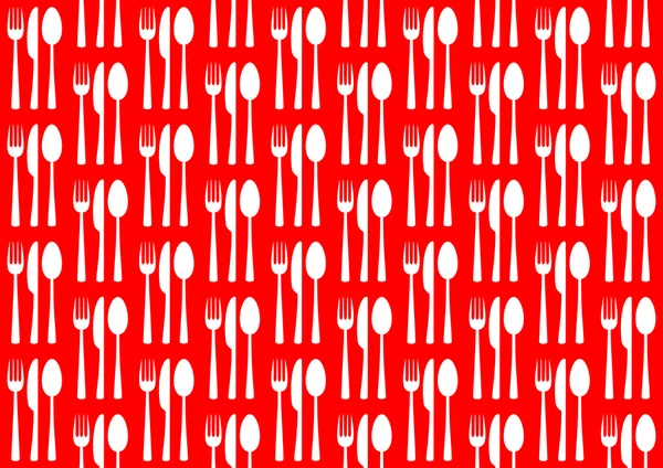 Roter Hintergrund mit Besteck — Stockvektor