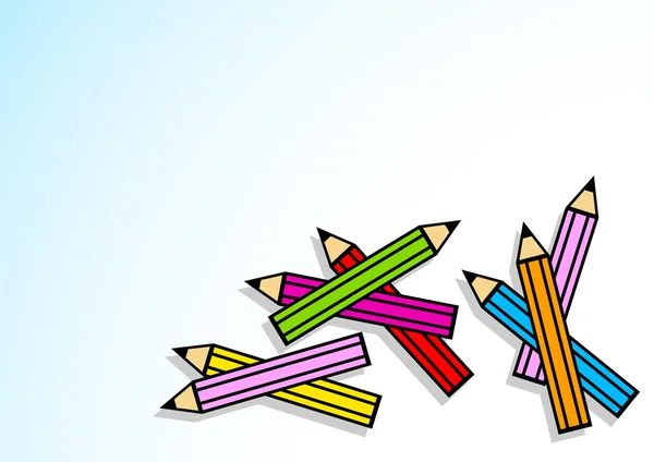 Fundo com lápis de cor — Vetor de Stock