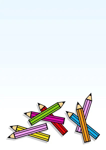 Fond avec des crayons — Image vectorielle