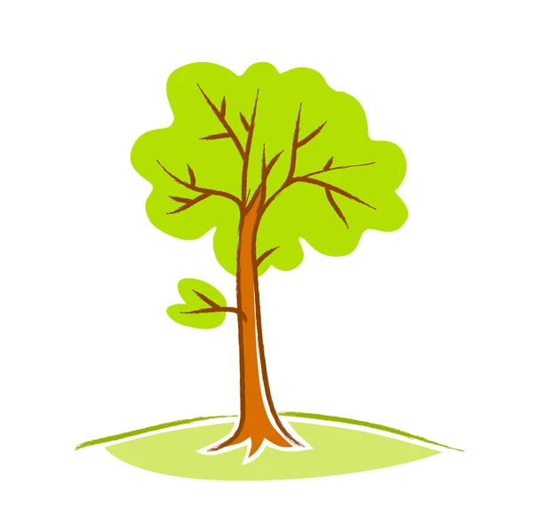 Tree on white background — Stock Vector