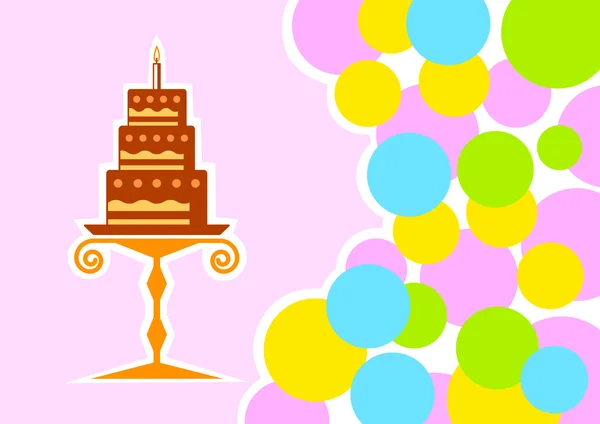 Tårta på abstrakt bakgrund — Stock vektor