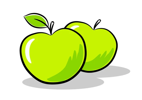 Manzanas verdes — Archivo Imágenes Vectoriales
